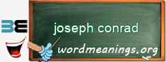 WordMeaning blackboard for joseph conrad